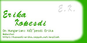 erika kopesdi business card